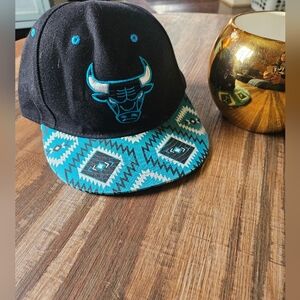 Chicago Bulls Aztec Snapback Hat Black Teal Adjustable Mens Women #7
